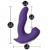 Clitoral Sucking & G-Spot Vibrator, 3 independent areas of pleasure, 20 Function, Silicone, PURPLE